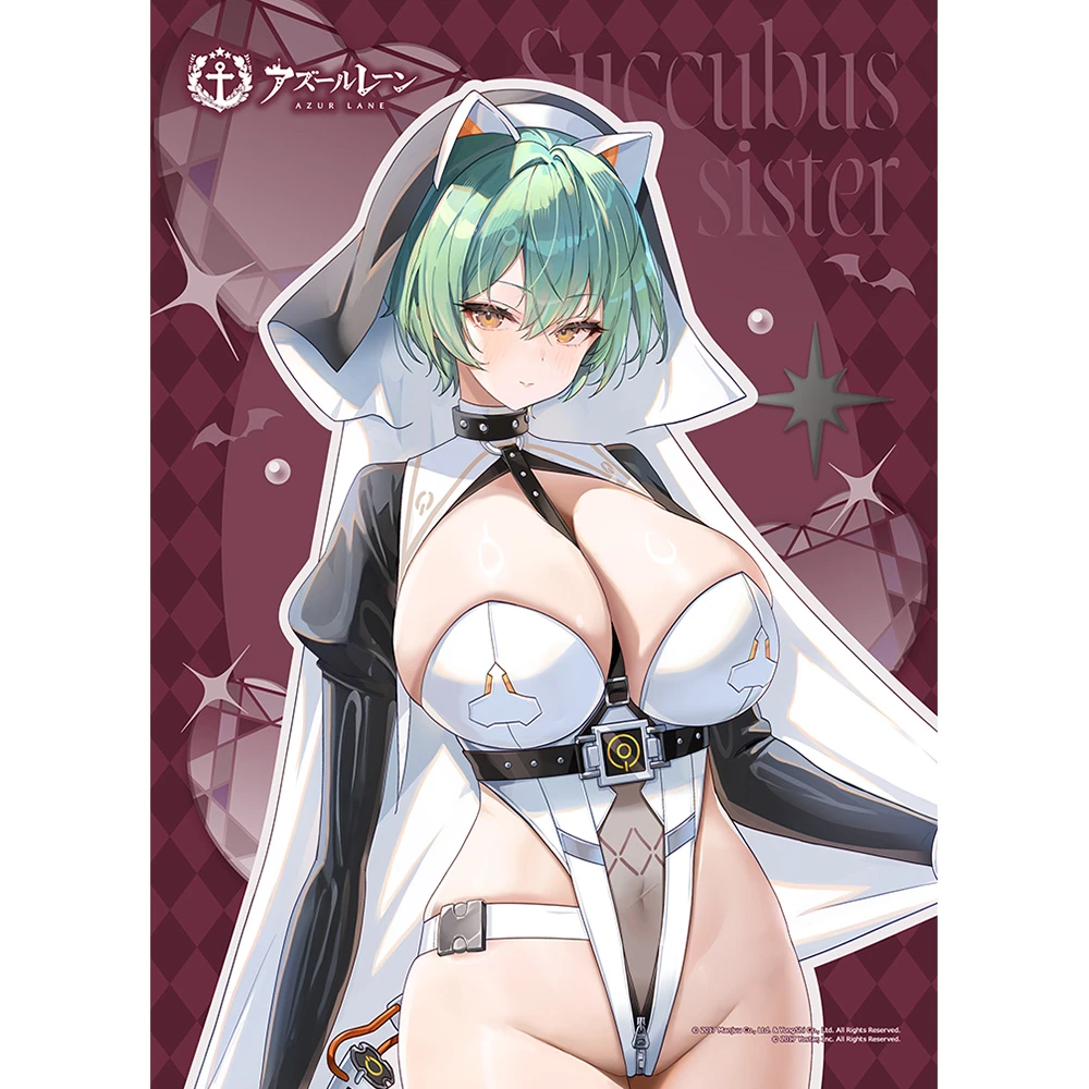 1月預購 窗簾魂「碧藍航線」全新繪製 魅魔修女Ver. 納希莫夫海軍上將 B2雙層麂皮掛軸 免訂金 ⚫
