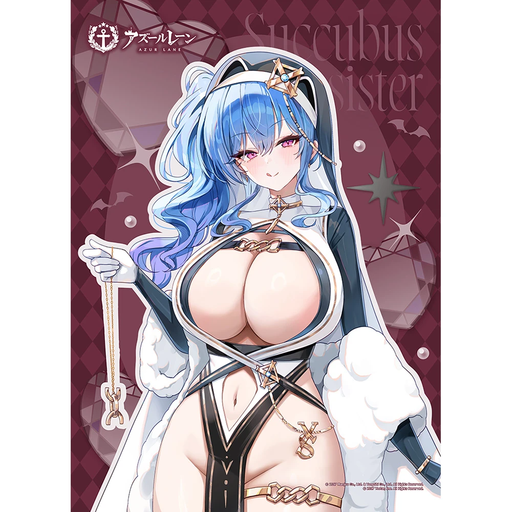 1月預購 窗簾魂「碧藍航線」全新繪製 魅魔修女Ver. 聖路易斯 B2雙層麂皮掛軸 免訂金 ⚫