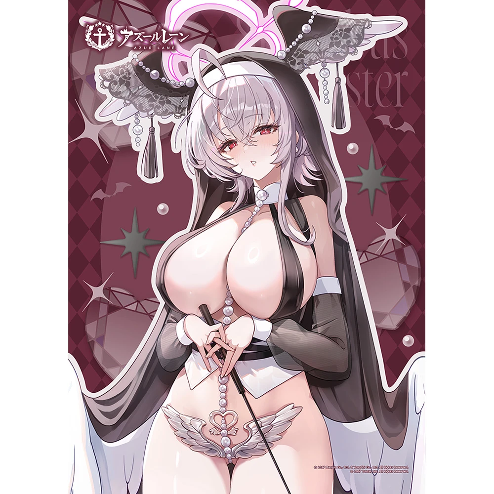 1月預購 窗簾魂「碧藍航線」全新繪製 魅魔修女Ver. 珍珠號 B2雙層麂皮掛軸 免訂金 ⚫