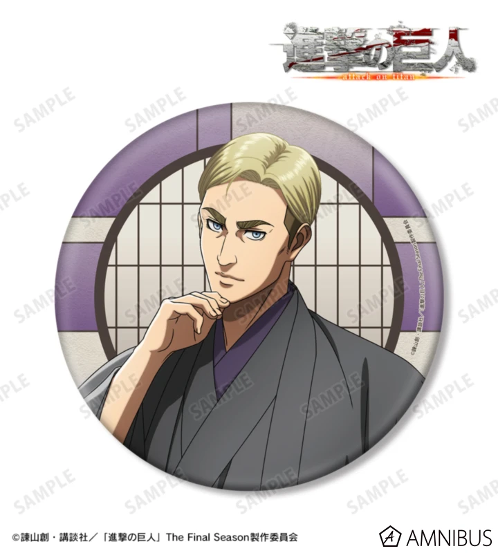 1月預購 AMNIBUS 進擊的巨人 和服ver. 可立式大胸章 徽章 艾爾文 ⚫