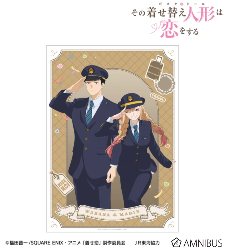 1月預購 AMNIBUS 戀上換裝娃娃 第2季 × JR東海 A3霧面海報 喜多川海夢&五條新菜 站務員ver. ⚫