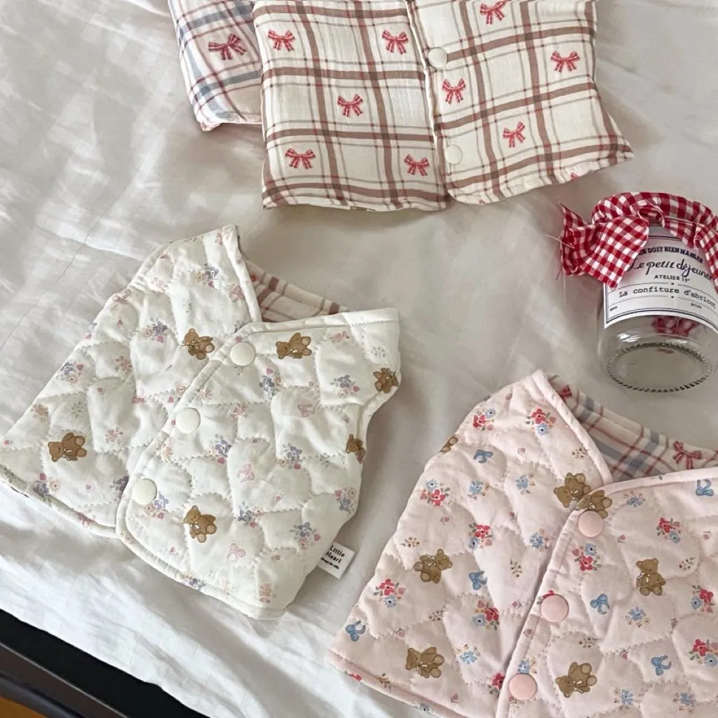 Little Heart 愛心絎縫雙面鋪棉排釦背心 現+預