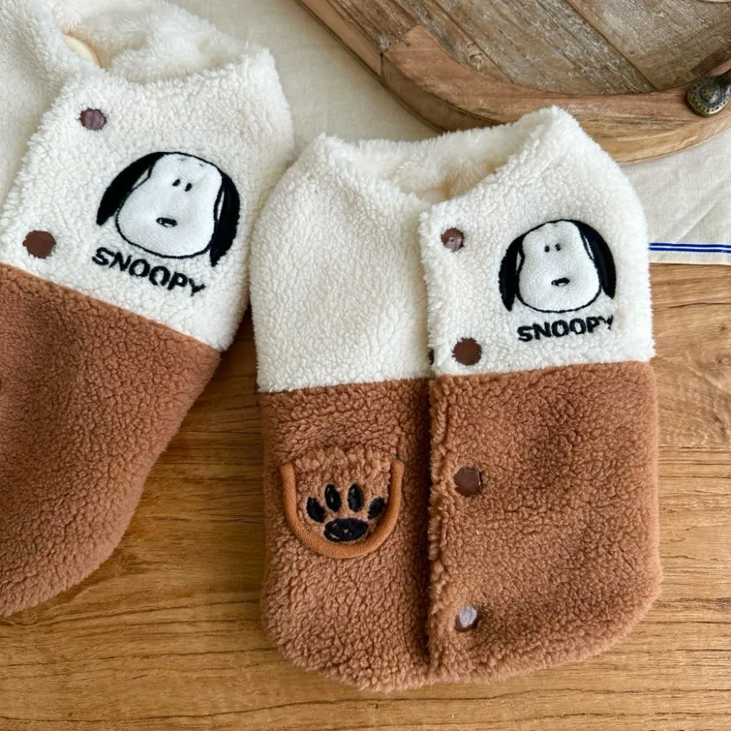 PARISDOG 史努比可愛腳印絨毛背心外套