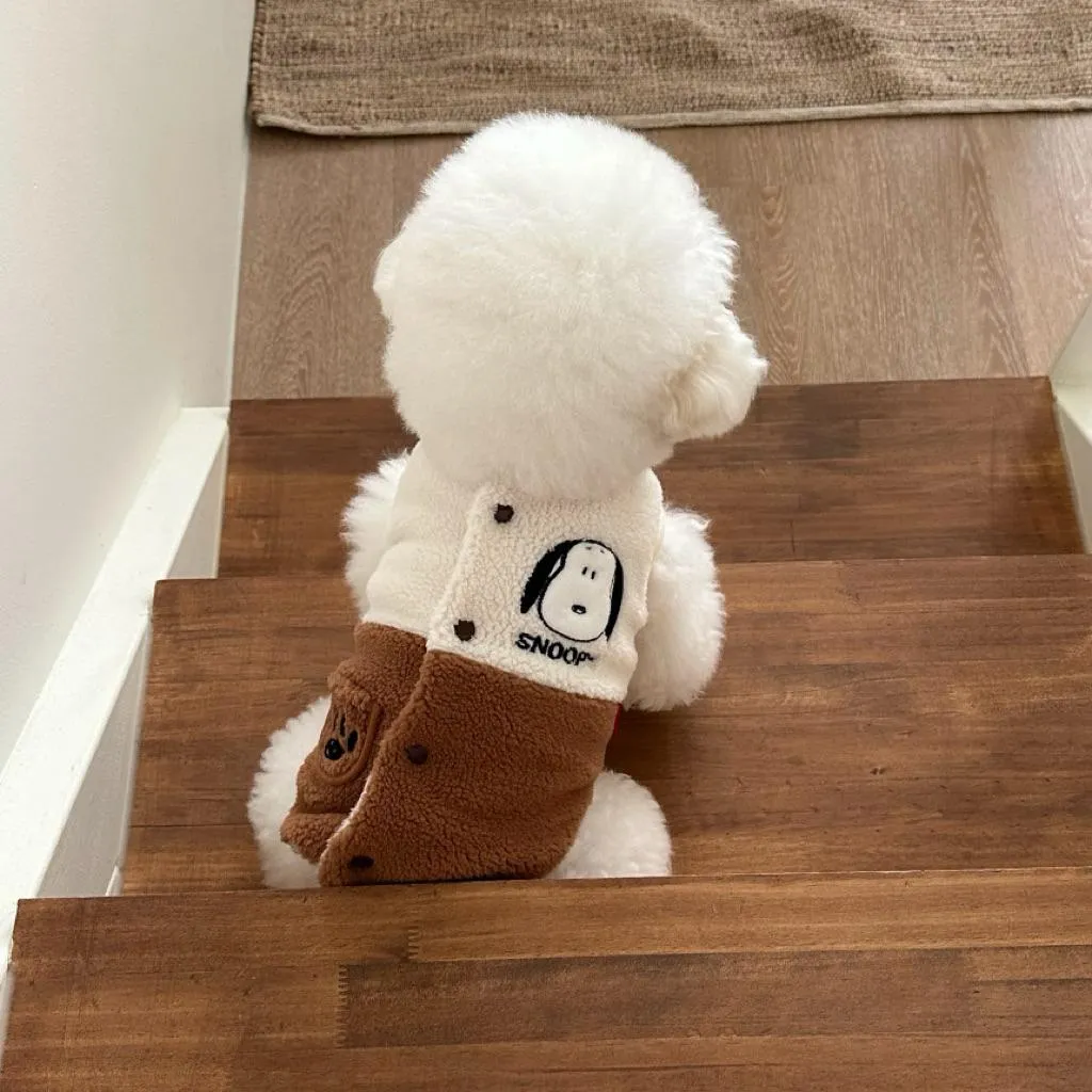 PARISDOG 史努比可愛腳印絨毛背心外套