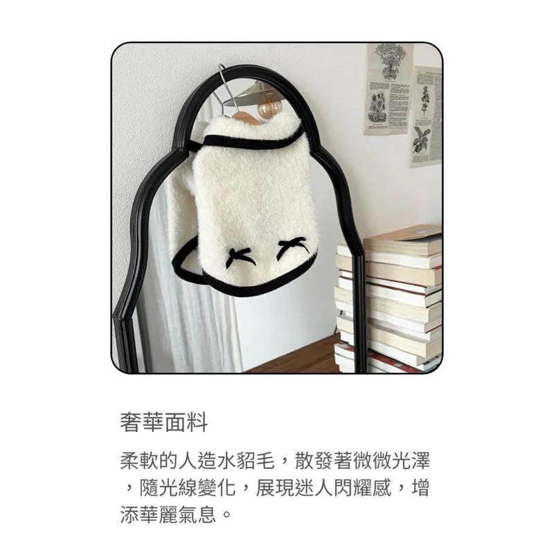 絲絨蝴蝶結毛絨外套