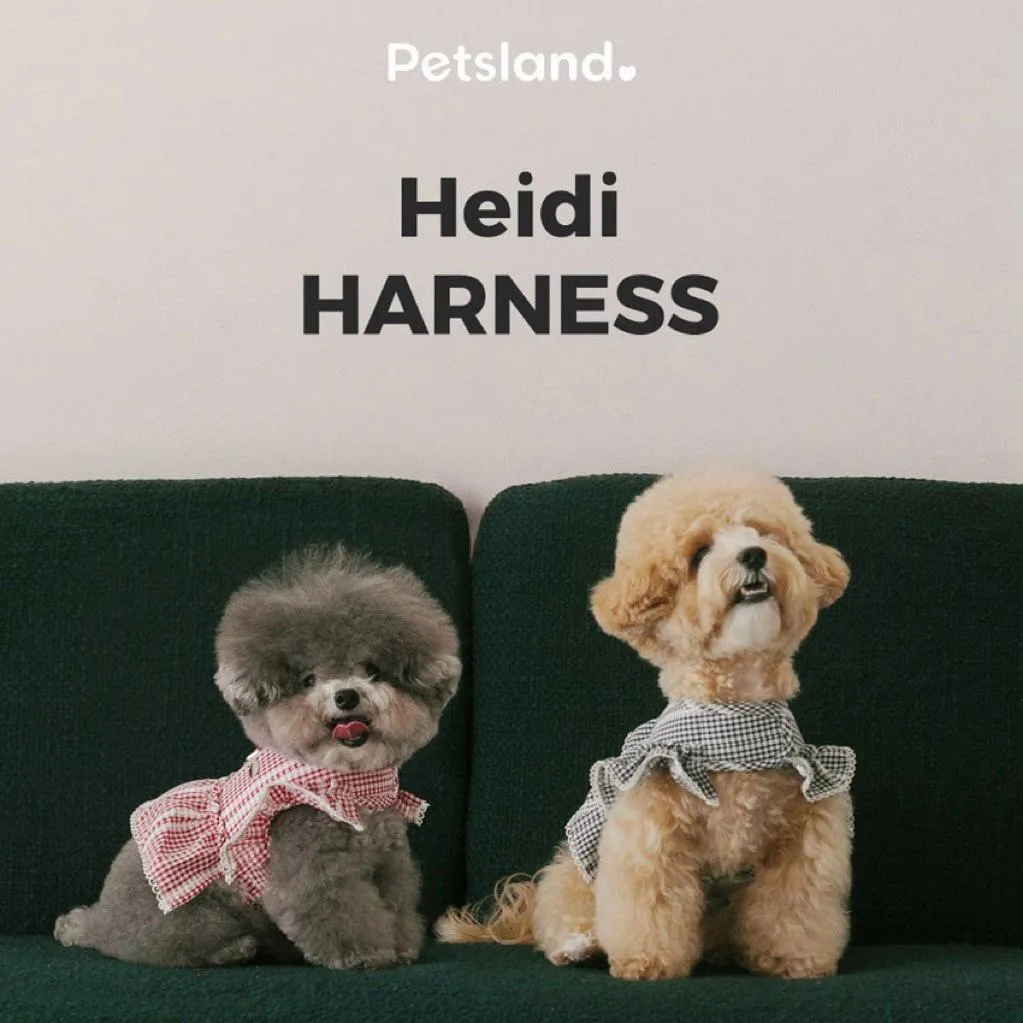 Petsland 格紋荷葉胸背衣