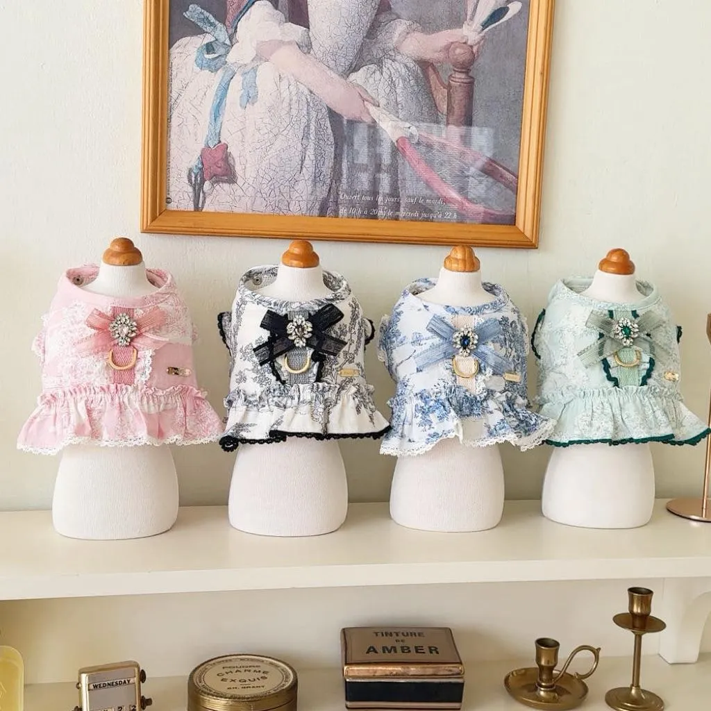 Pets&Me 法式朱伊紋蕾絲胸背衣 Toile Harness