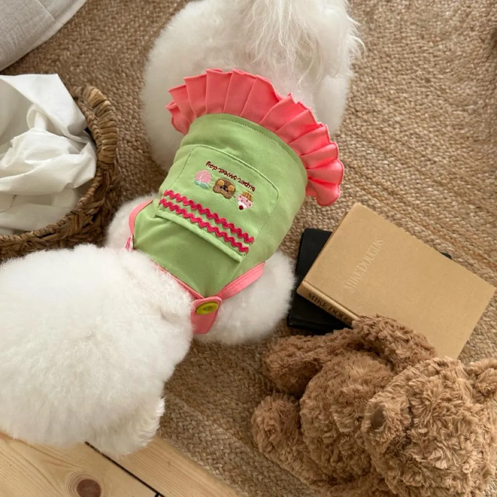 PARISDOG 格紋拼接百褶短版洋裝