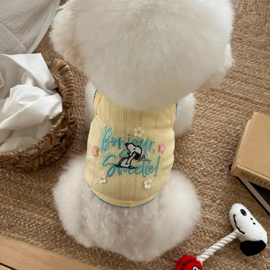 PARISDOG 史努比法式小花透氣短版背心