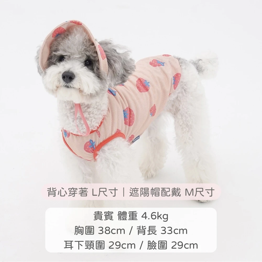 PAWAVEL 抗蟲涼感防曬無袖背心＆遮陽帽 草莓款