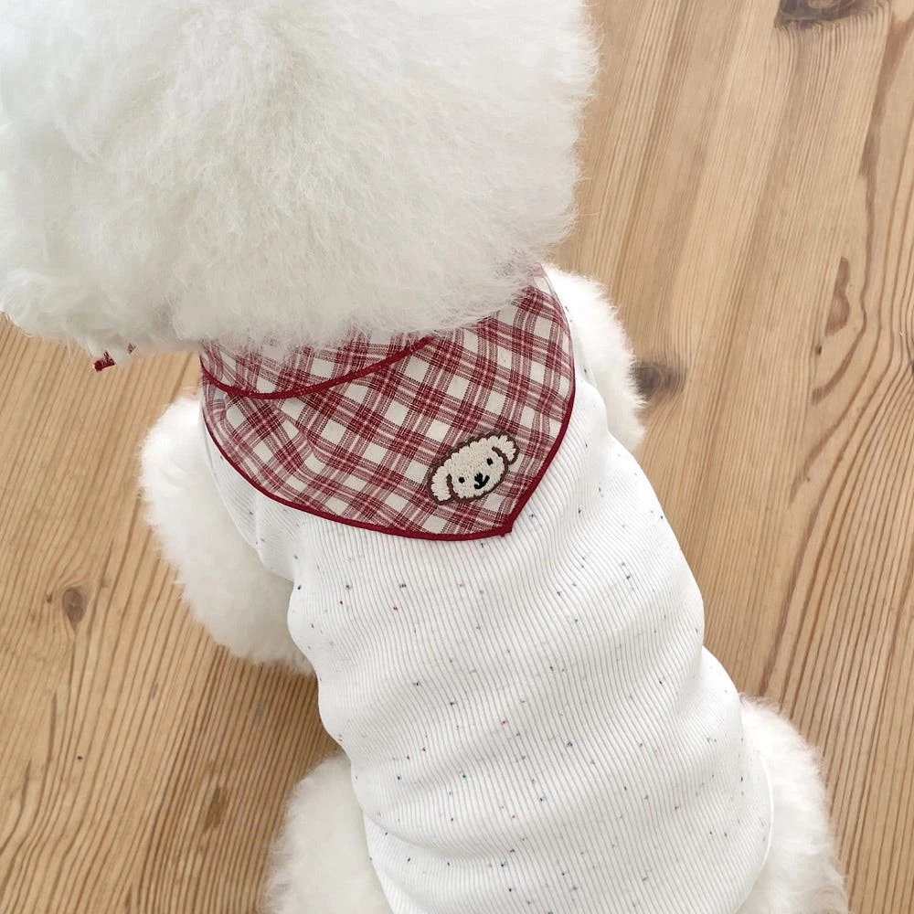 avec chiot 狗狗格紋圍巾 現+預