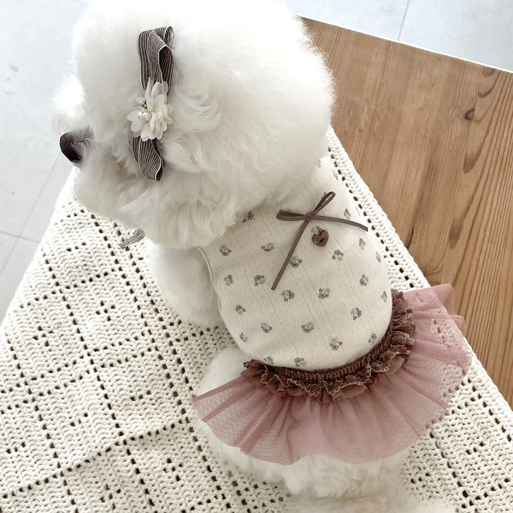 avec chiot 摩卡玫瑰洋裝 預購