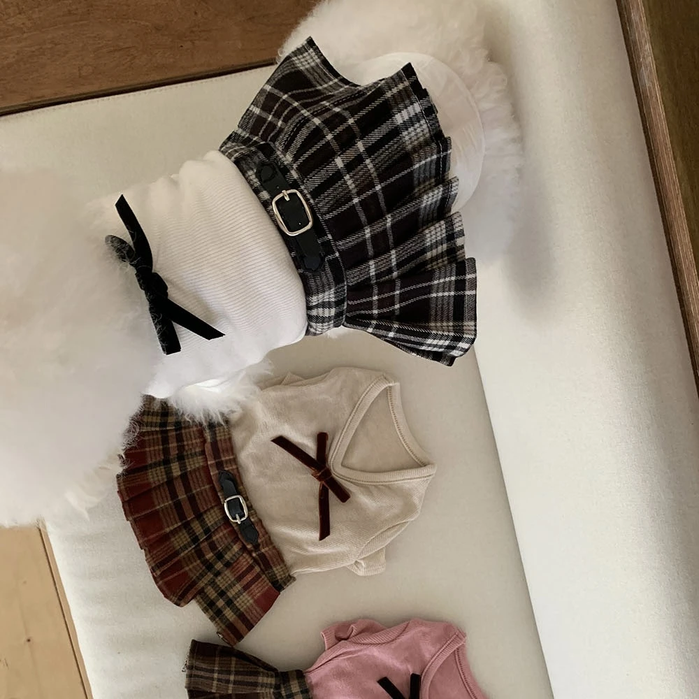 Frei 蝴蝶結學院風格紋洋裝 現+預
