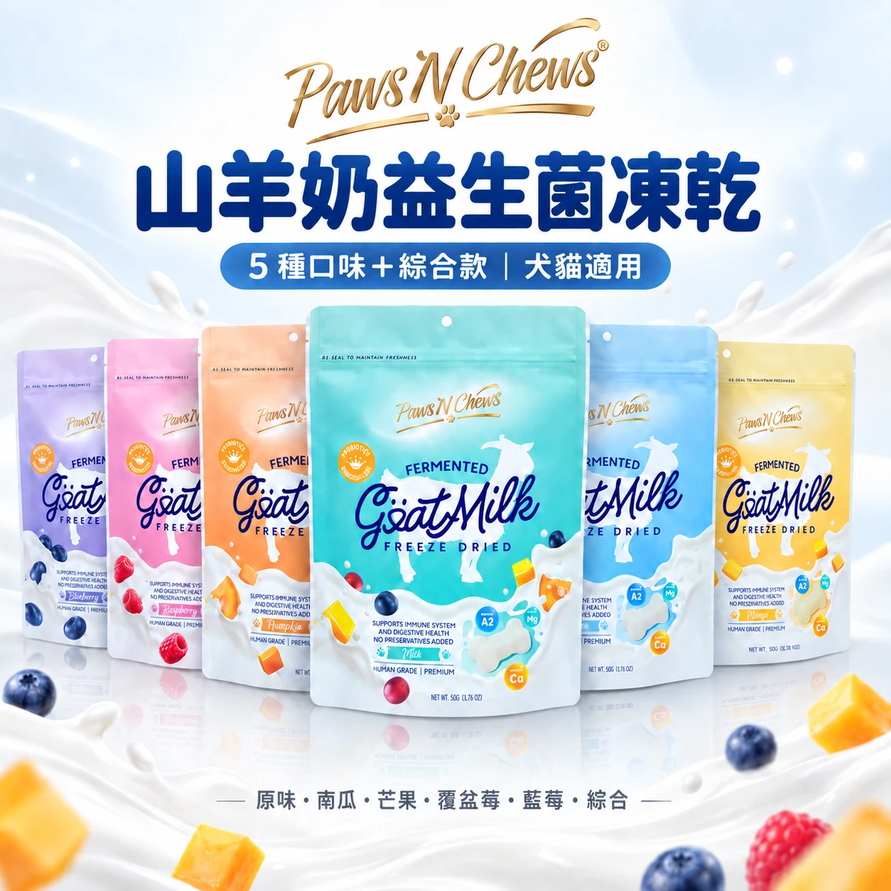 Paws N Chews 山羊奶益生菌凍乾 犬貓適用 現貨