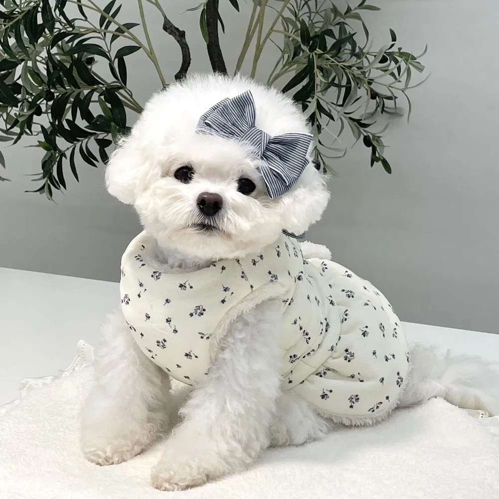 avec chiot 花園燈芯絨鋪棉胸背洋裝