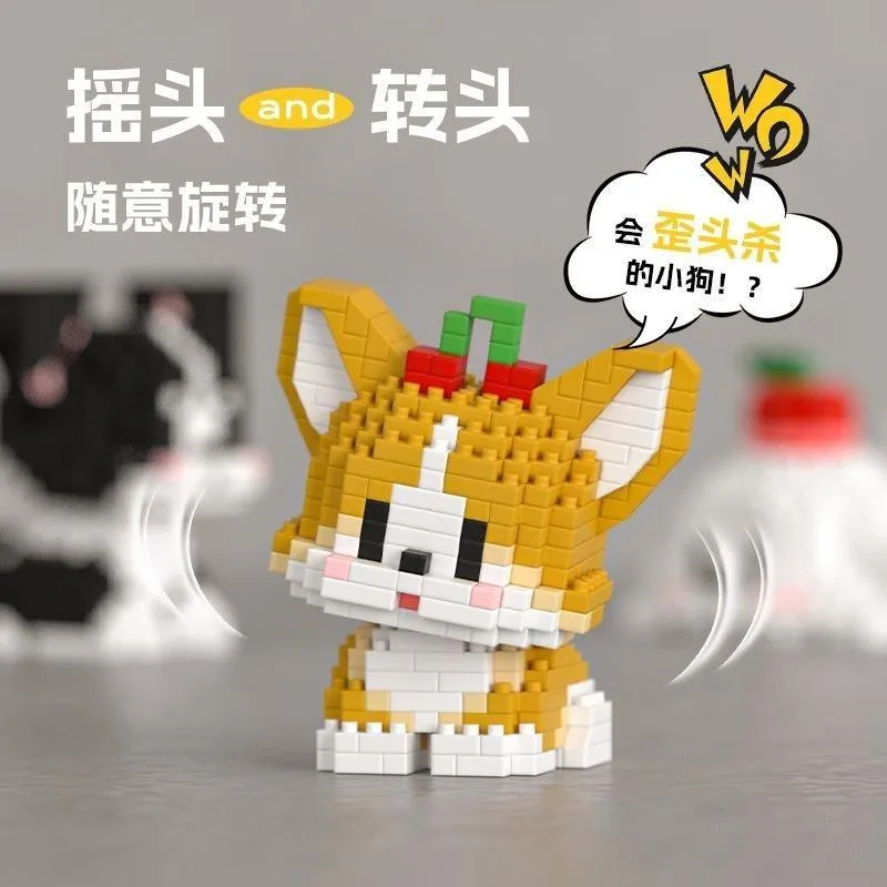 台灣現貨 萌寵 動物 狗 毛小孩 柯基 柴犬 哈士奇 巴哥 邊牧 貓咪鑽石積木玩具 微型積木 小積木 台灣出貨(複製)