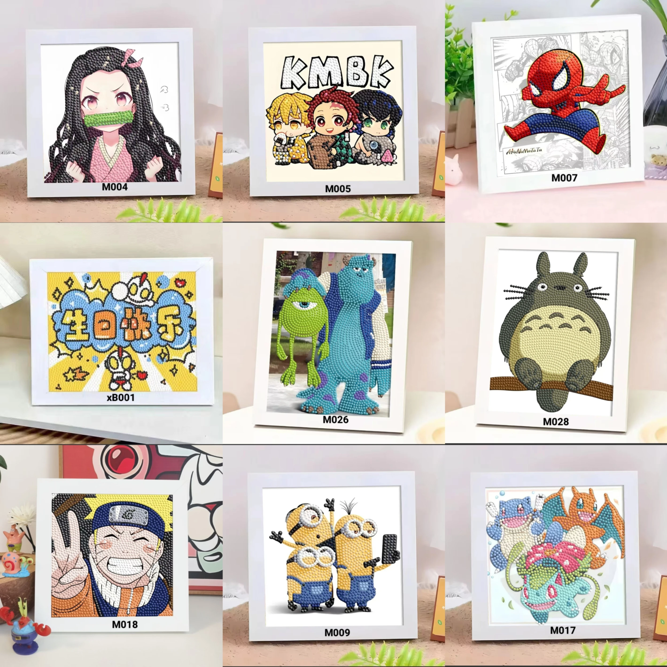 台灣現貨兒童手作 鑽石貼畫 DIY馬賽克貼畫  兒童手作 美勞創作 兒童鑽石畫 附相框工具包手工鑽石