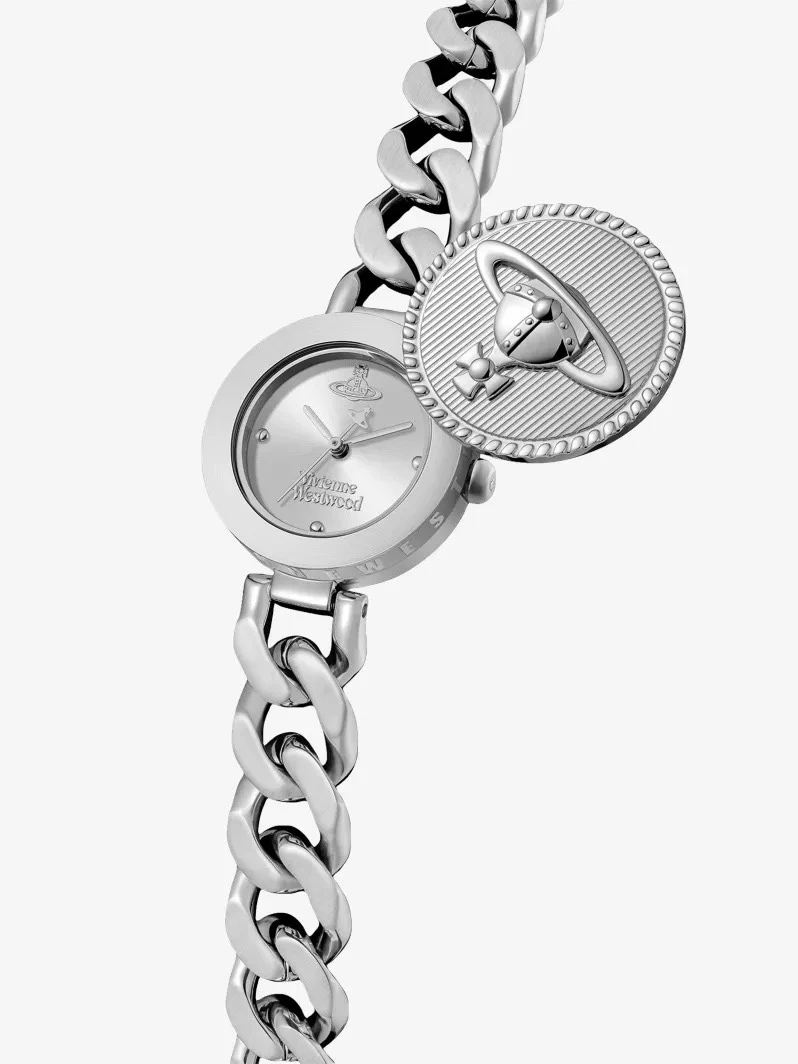 VIVIENNE WESTWOOD*預購*Orb Button Stainless-Steel Watch 金色 銀色 掀蓋銀錶