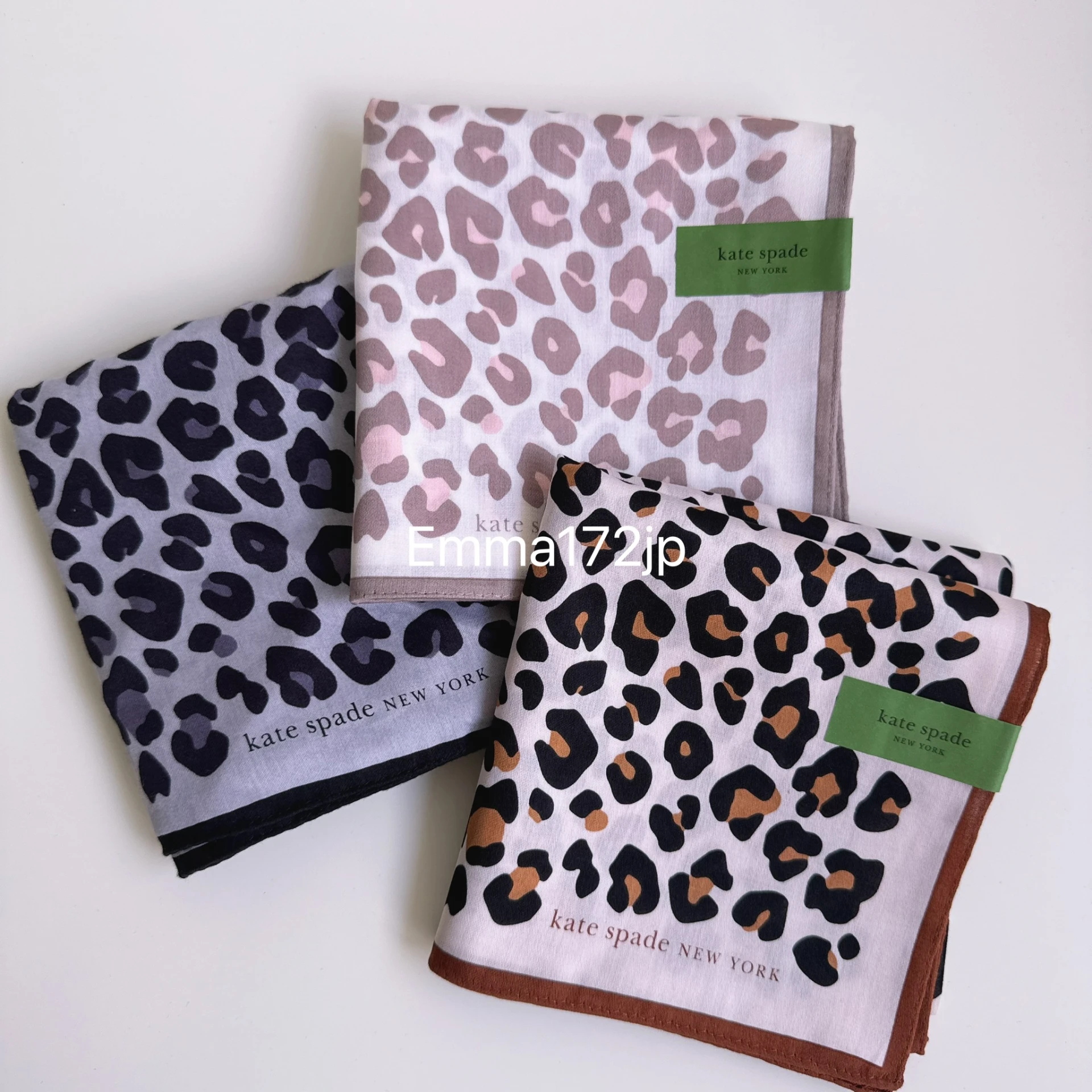 Kate spade*現貨*(大款57*57) 手帕 方巾  時髦豹紋 3色