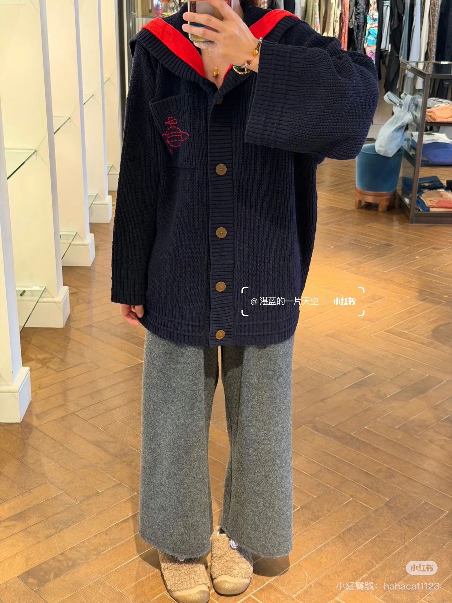 VIVIENNE WESTWOOD*現貨*海軍領針織上衣