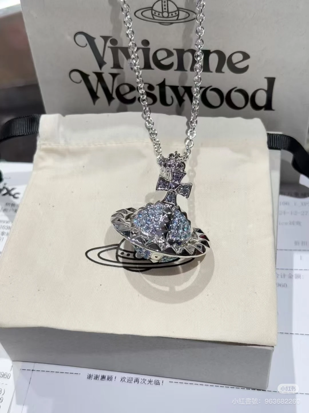 VIVIENNE WESTWOOD*現貨*立體藍鑽大號 Mayfair項鍊