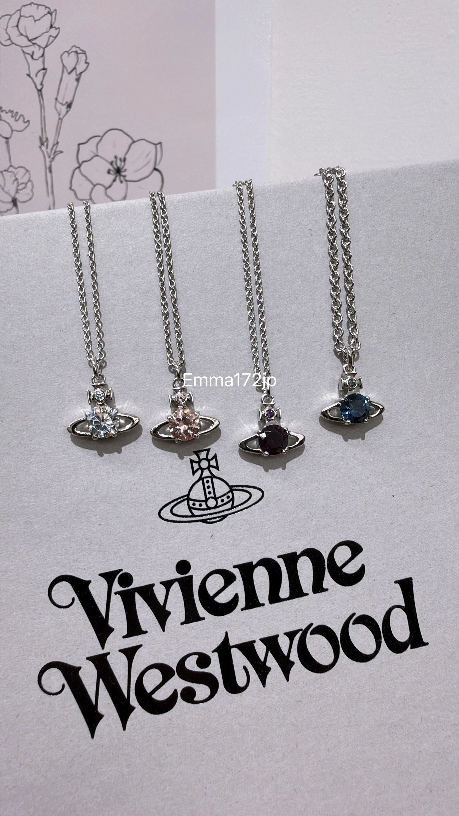VIVIENNE WESTWOOD*現貨*Reina 項鍊 白鑽 藍鑽 紫鑽