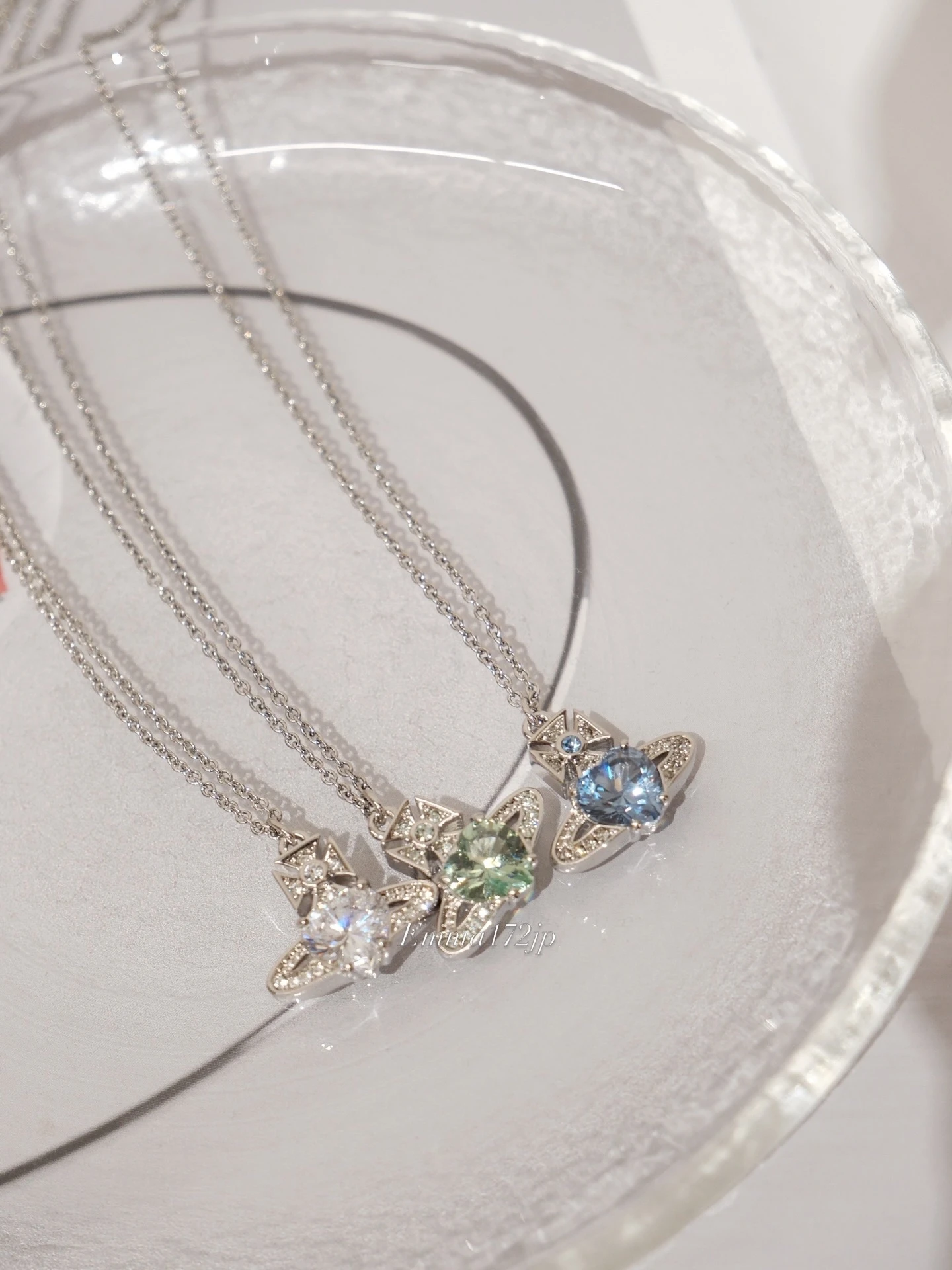 VIVIENNE WESTWOOD*現貨*ARIELLA 愛心鑽 項鍊 白色 藍色 綠色