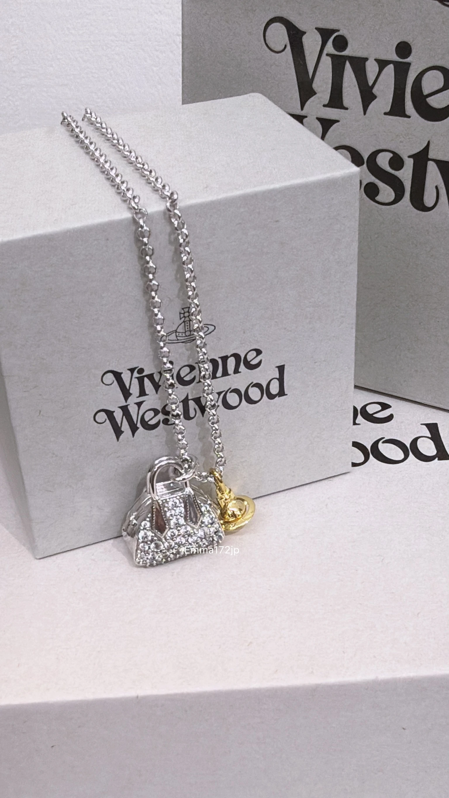 VIVIENNE WESTWOOD*現貨*保齡球包項鍊 滿鑽版
