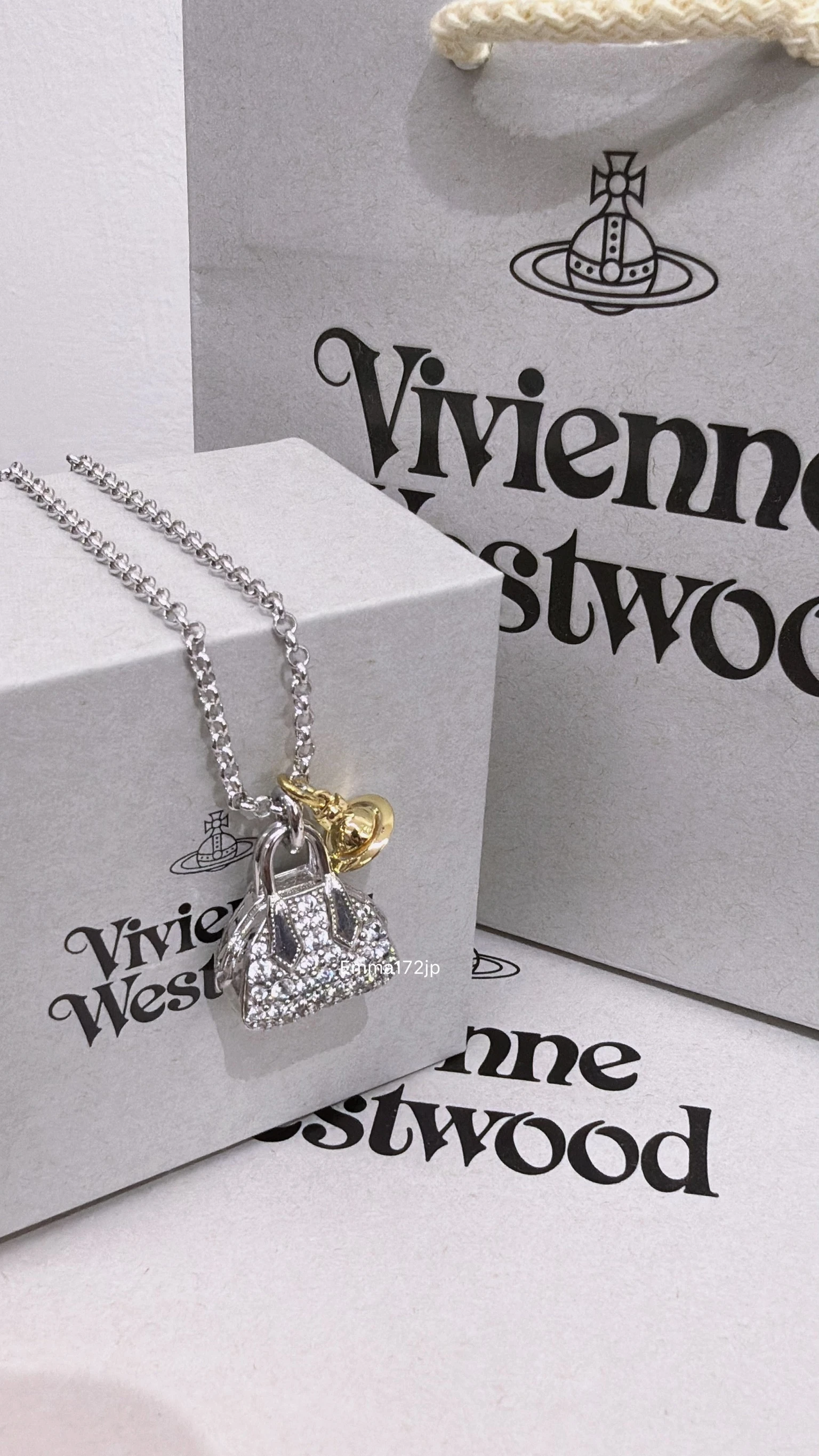 VIVIENNE WESTWOOD*現貨*保齡球包項鍊 滿鑽版