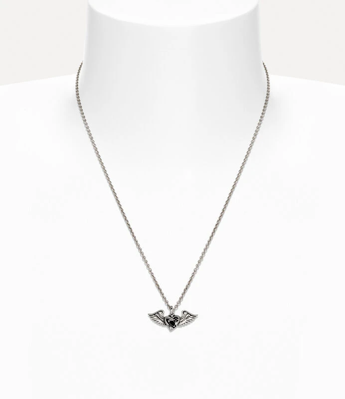 VIVIENNE WESTWOOD*預購* Man. Herbert Pendant Necklace 天使翅膀黑LOGO愛心項鍊