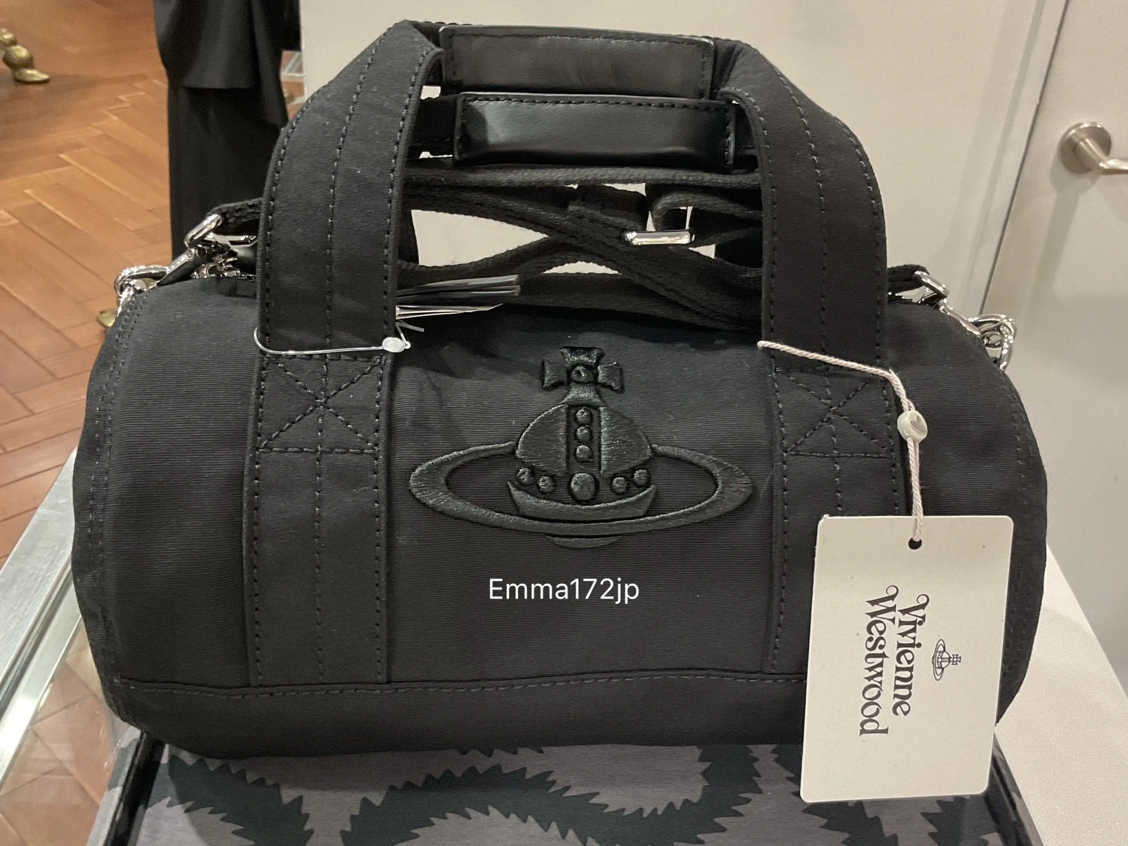 VIVIENNE WESTWOOD*日本連線預購*Paul Cylinder クロスボディバッグ 尼龍全黑圓筒包