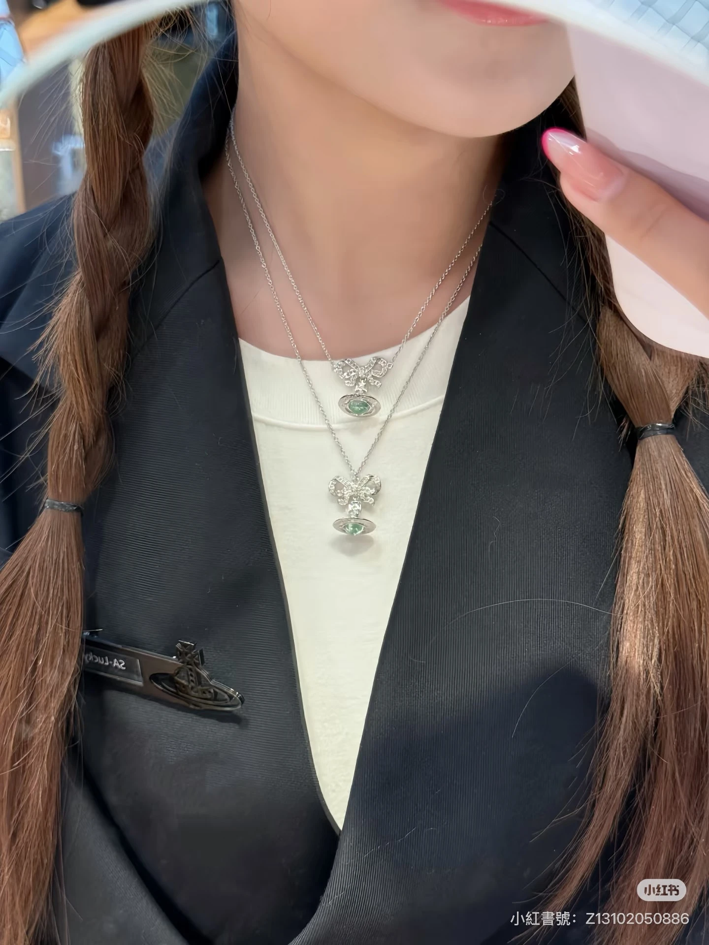 VIVIENNE WESTWOOD*現貨*925銀蝴蝶結透明球手鍊(複製)
