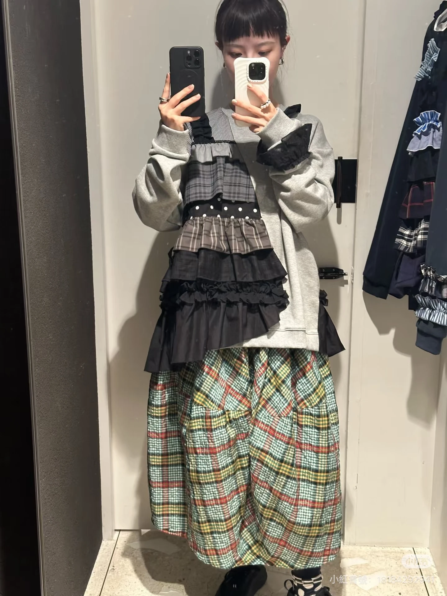 *連線預購*TORI-TO × BEAMS BOY / 不對稱荷葉邊衛衣 深藍 灰兩色