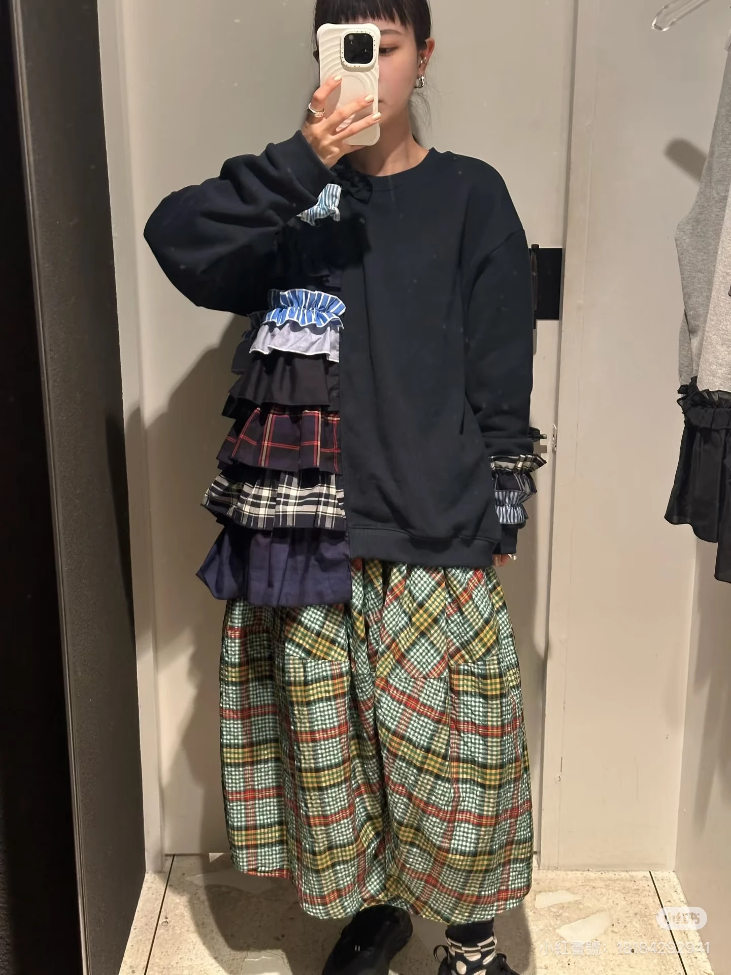 *連線預購*TORI-TO × BEAMS BOY / 不對稱荷葉邊衛衣 深藍 灰兩色