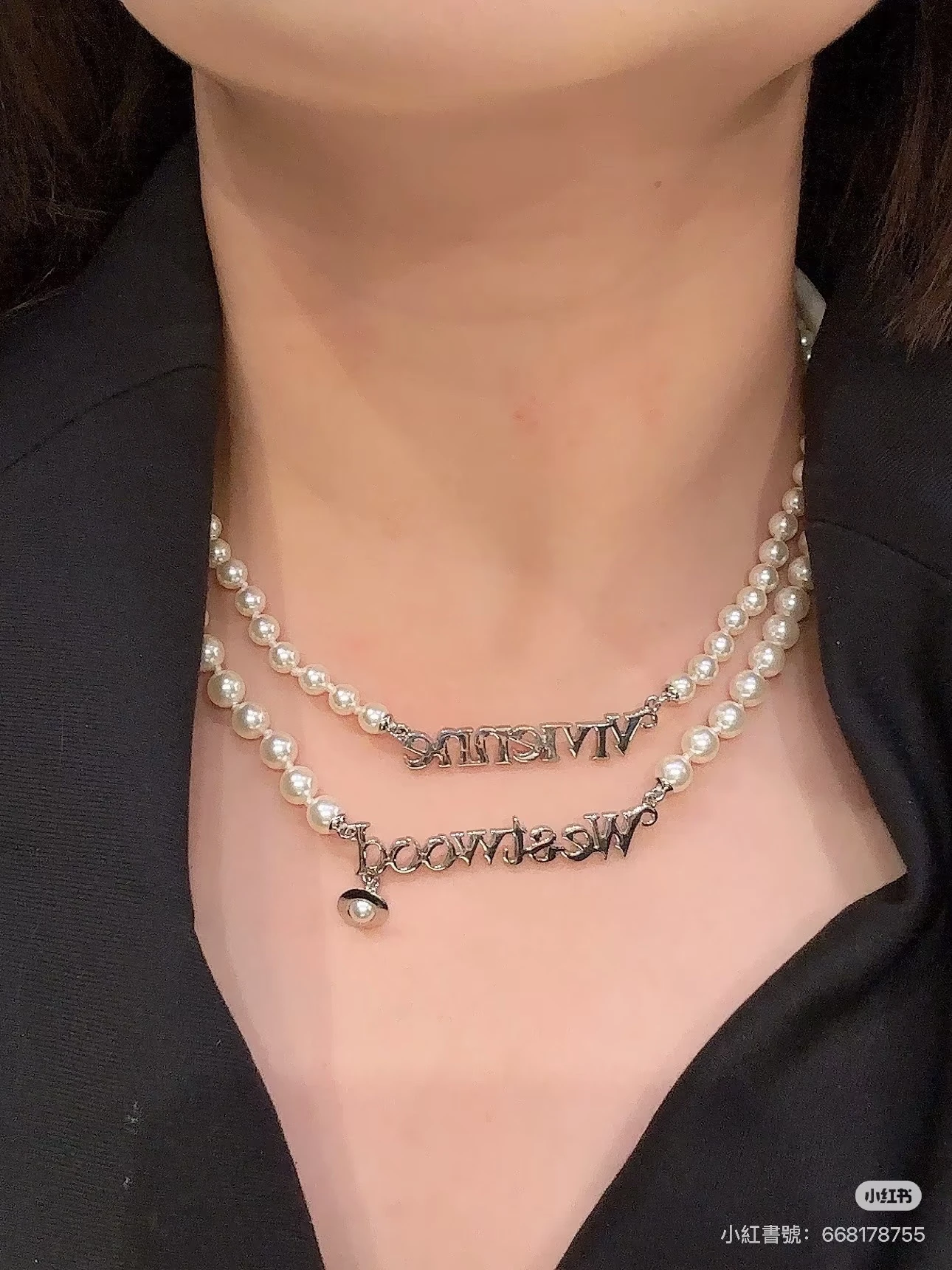 VIVIENNE WESTWOOD*預購*雙層珍珠字母項鍊 手鍊 金/銀