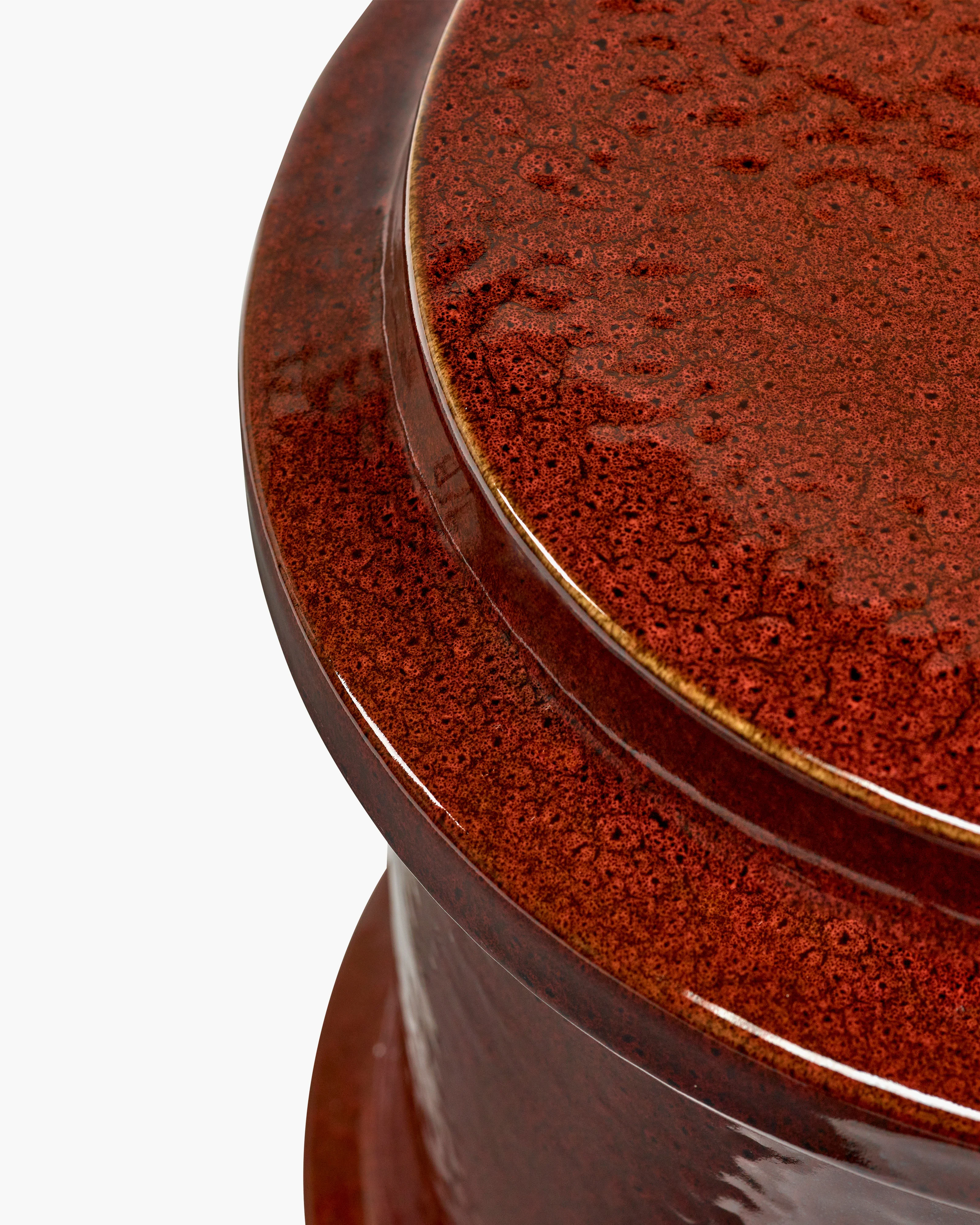 Side table dark red geometrical Pawn - Serax