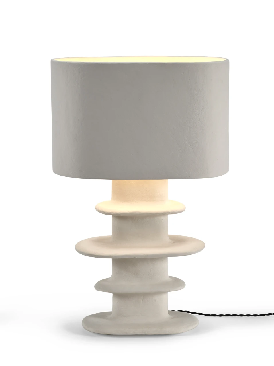 Table lamp white paper mache geometrical Earth - Serax
