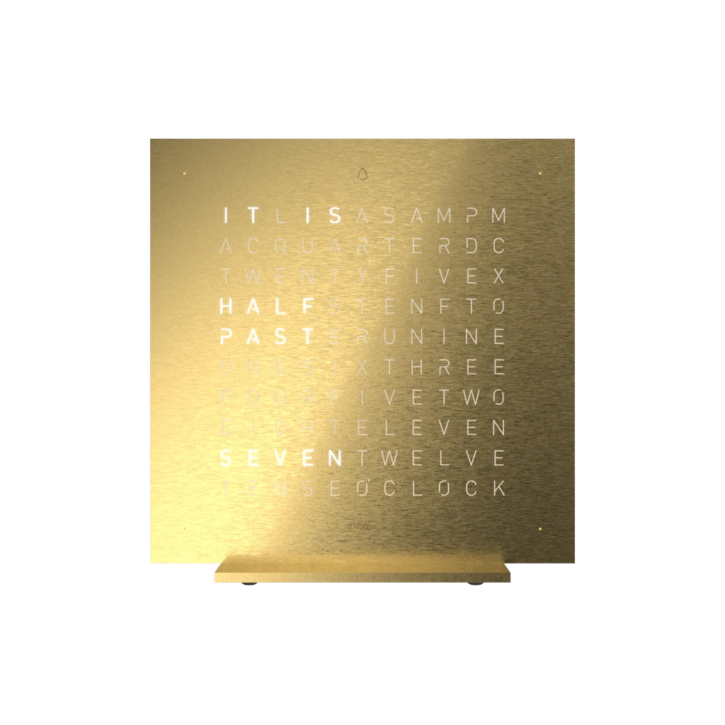 EARTH 13.5x13.5 GOLDEN LEGEND 桌上時鐘 - METAL系列 QLOCKTWO 德國時鐘