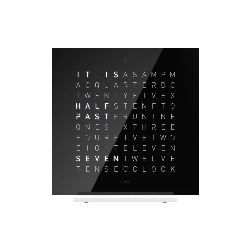 EARTH 13.5x13.5 BLACK ICE TEA 桌上時鐘 - PURE系列 QLOCKTWO 德國時鐘