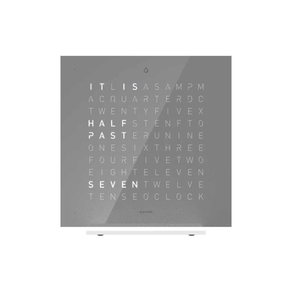 EARTH 13.5x13.5 EARLY GREY TEA 桌上時鐘 - PURE系列 QLOCKTWO 德國時鐘