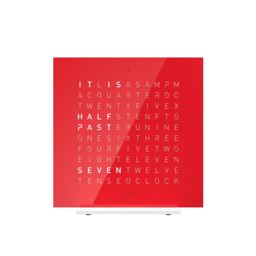 EARTH 13.5x13.5 CHERRY CAKE 桌上時鐘 - PURE系列 QLOCKTWO 德國時鐘