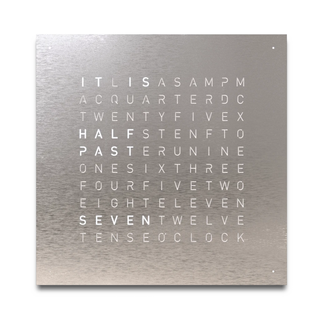 EARTH 45x45 STAINLESS STEEL 時鐘 - STEEL系列 QLOCKTWO 德國時鐘