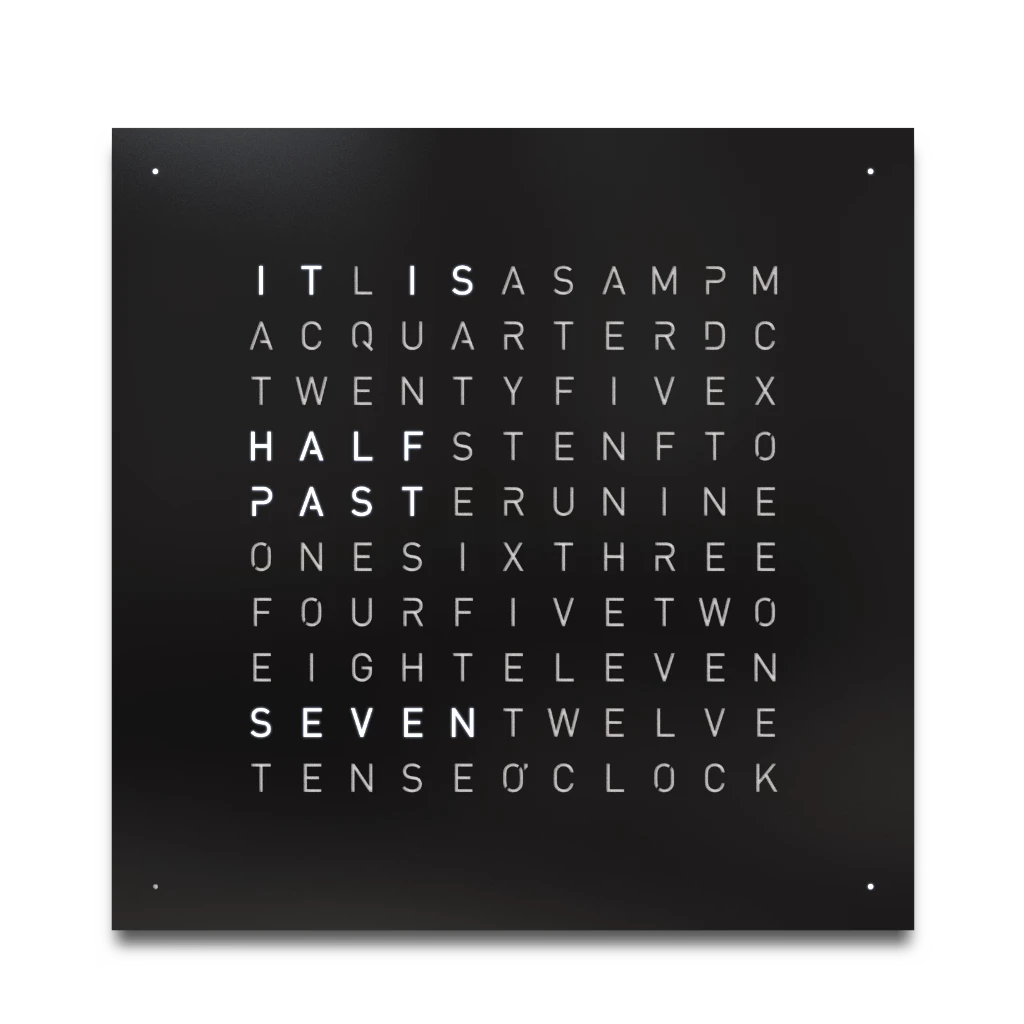 EARTH 45x45 BLACK PEPPER 時鐘 - STEEL系列 QLOCKTWO 德國時鐘