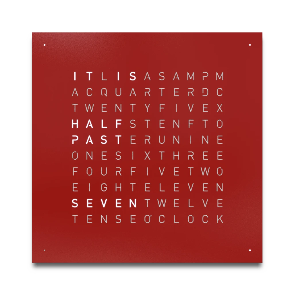 EARTH 45x45 RED PEPPER 時鐘 - STEEL系列 QLOCKTWO 德國時鐘