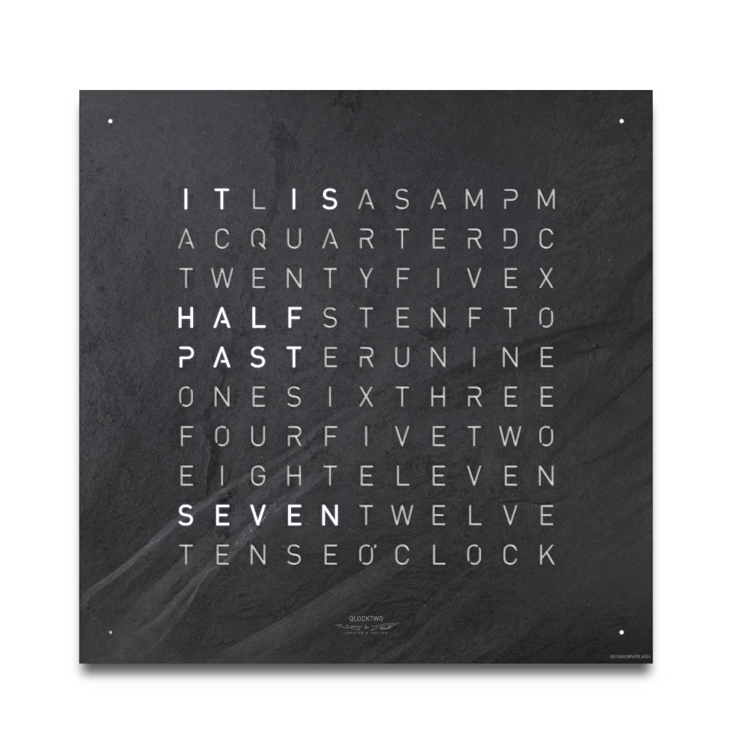 EARTH 45x45 METAMORPHITE 時鐘 - CREATOR'S EDITION系列 QLOCKTWO 德國時鐘