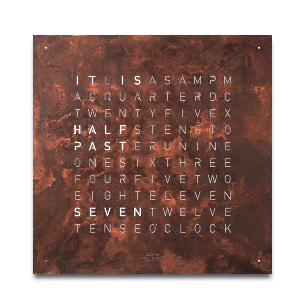EARTH 45x45 RUST 時鐘 - CREATOR'S EDITION系列 QLOCKTWO 德國時鐘
