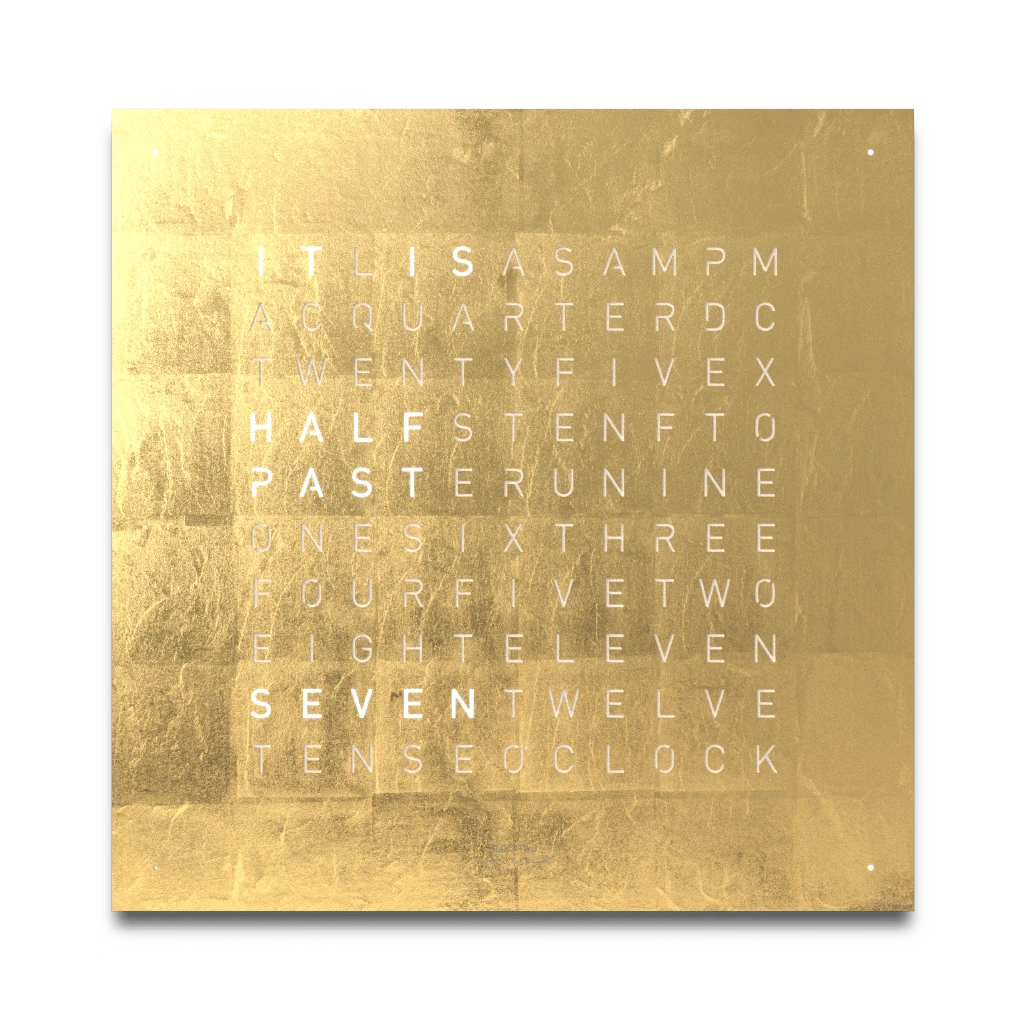 EARTH 45x45 GOLD 時鐘 - CREATOR'S EDITION系列 QLOCKTWO 德國時鐘