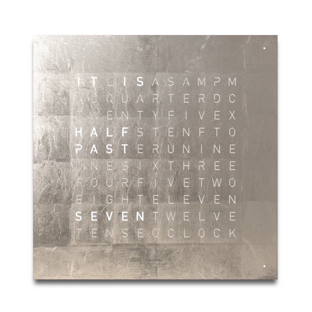 EARTH 45x45 PLATINUM 時鐘 - CREATOR'S EDITION系列 QLOCKTWO 德國時鐘