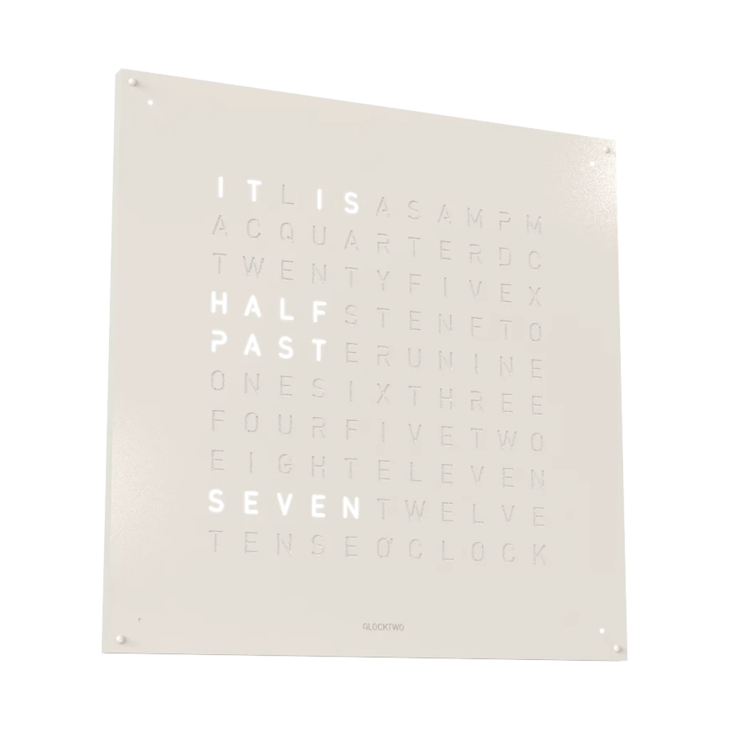 EARTH 90x90 WHITE PEPPER 時鐘 - STEEL系列 QLOCKTWO 德國時鐘