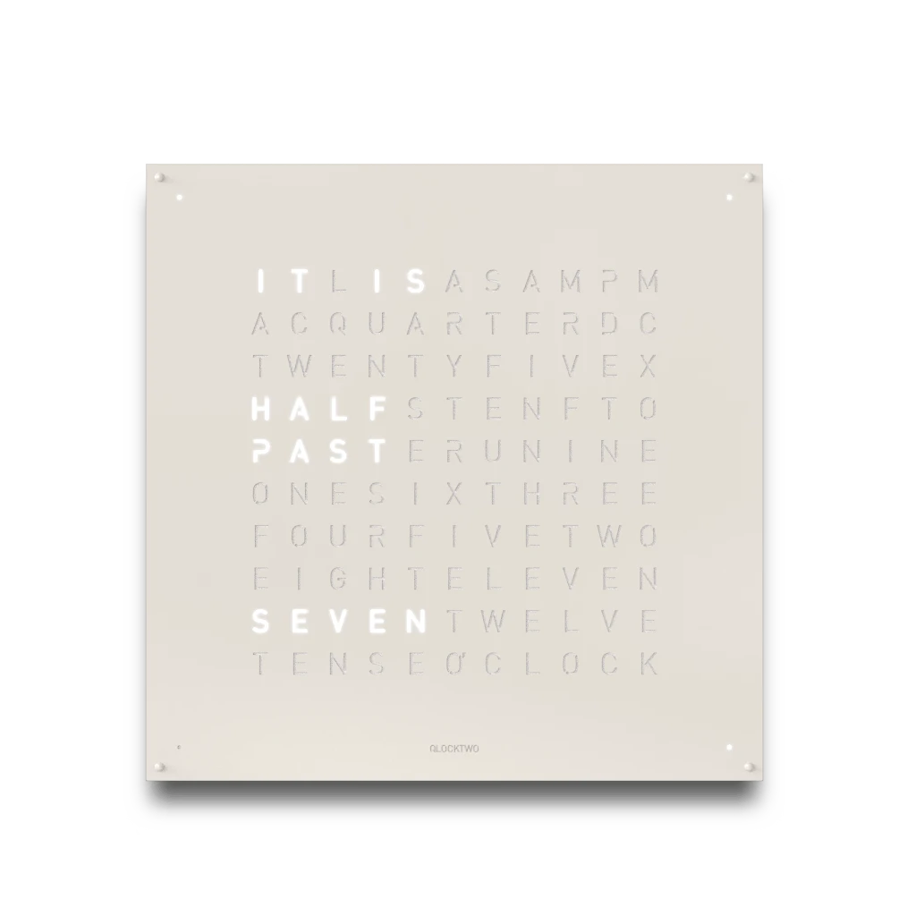 EARTH 90x90 WHITE PEPPER 時鐘 - STEEL系列 QLOCKTWO 德國時鐘